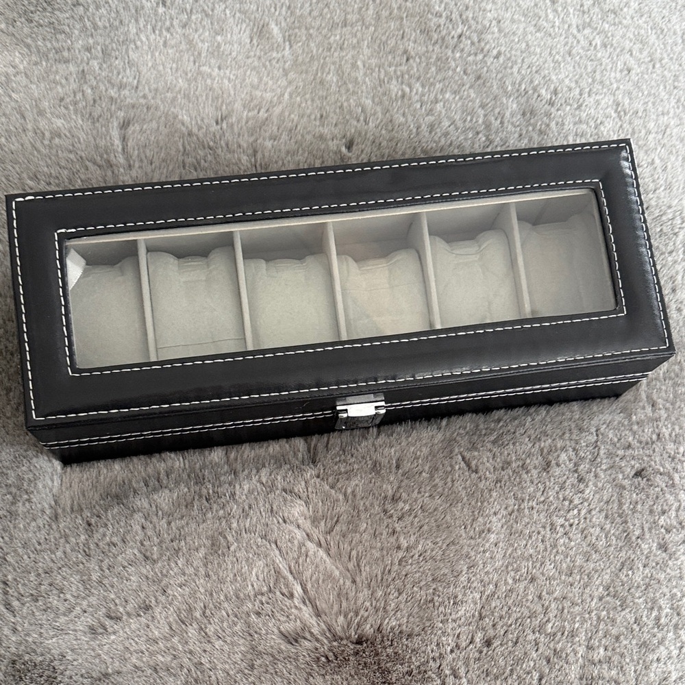 Black Leather Watch Box